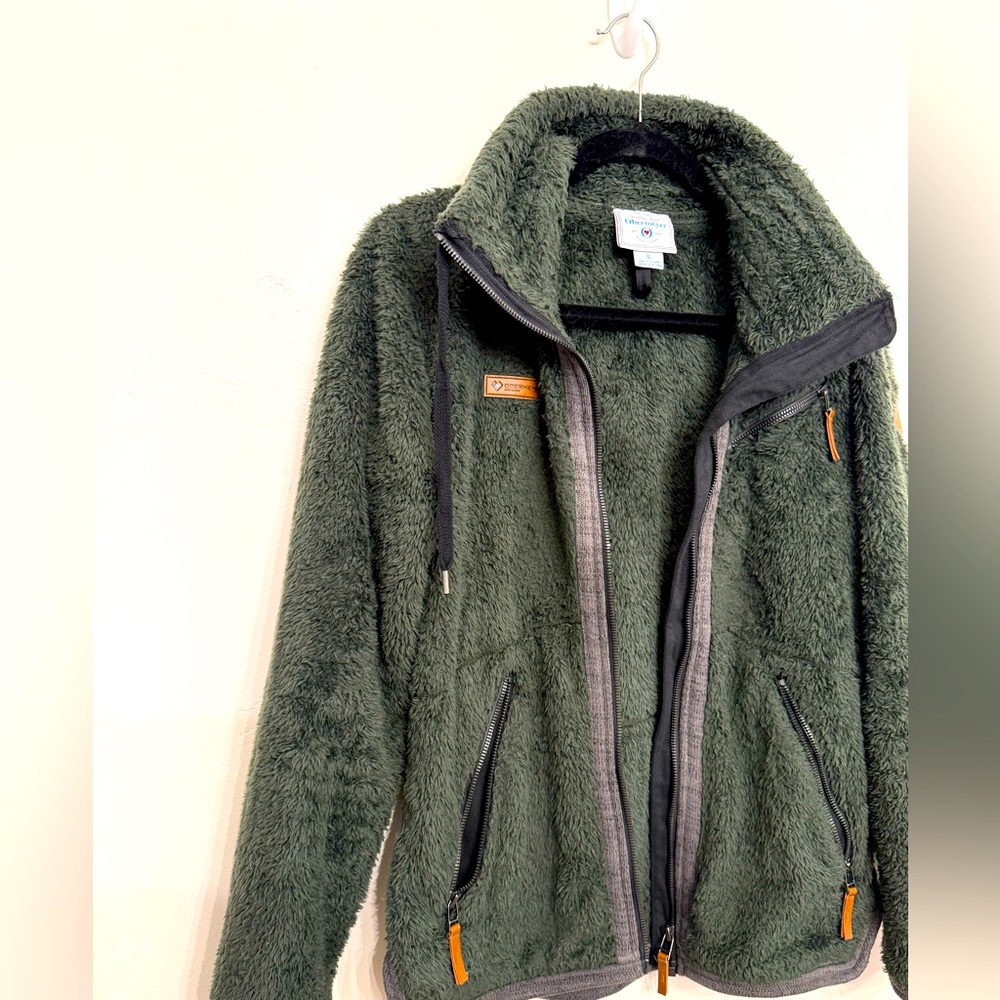 Obermyer Green Fleece Zip-Up Jacket